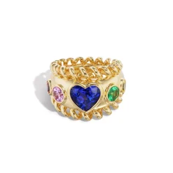 Tanzanite Heart Jumbo Slinkee Ring