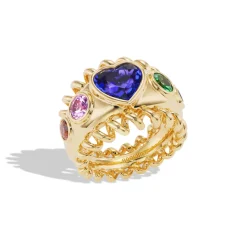 Tanzanite Heart Jumbo Slinkee Ring