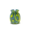 Teal Vase with Yellow Strokes and Dots