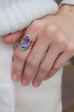 Thalia Oval Rainbow Ring