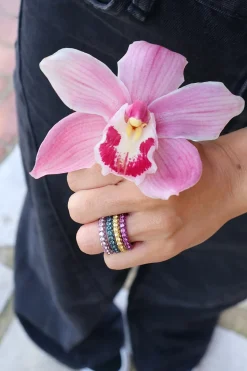 Three Sided Pink Sapphire Ring
