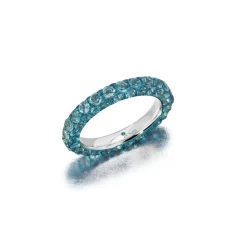 Three Sided Swiss Blue Topaz Ring