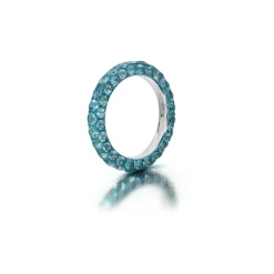 Three Sided Swiss Blue Topaz Ring