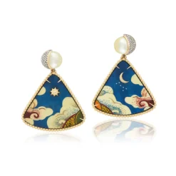 Tibetan Sky Marquetry Earrings