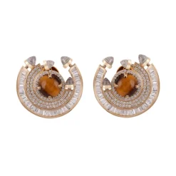 Tiger's Eye Chakra Round Earrings