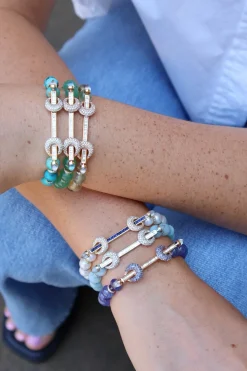 Turquoise and Diamond Chakra Bracelet