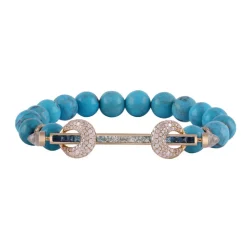 Turquoise & Blue Topaz Ombre Bar Chakra Bracelet