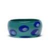Turquoise Bowl with Blue & White Spots