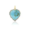 Turquoise & Diamond Heart Pendant