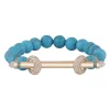 Turquoise & Gold Bar Diamond Beaded Chakra Bracelet