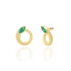 Twisted Emerald Snake Hoops