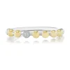 Two-Tone Ball Bangle with Pavé Diamond Ball