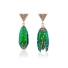Up Side Down Green Scarab Earrings