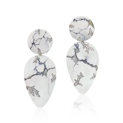 Variscite "Lightening" Earrings with Diamonds
