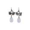 Vintage Georgian Earrings with Chalcedony & Diamonds