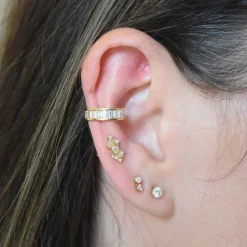 White Gold Diamond Baguette Ear Cuff