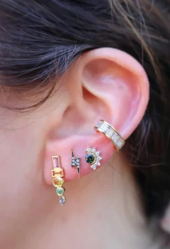 White Gold Diamond Baguette Ear Cuff