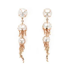 White Pearl Jellyfish Drop Earrings