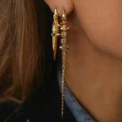 XL Alligator Vertebrae Bite Earring