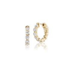 Yellow Gold Diamond Mini-Hoop Earrings