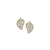 Yellow Gold Small Leaf Studs